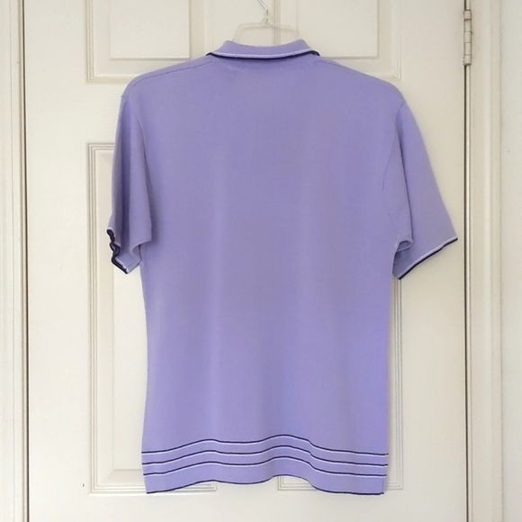 Express Men's Cotton/Rayon Short Sleeve Knitted Polo Shirt w/multi color trims. - Picture 3 of 3